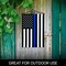 G128 Combo Pack Garden Flag Hanger 14IN & Garden Flag Thin Blue Line 12x18IN Printed 150D Polyester